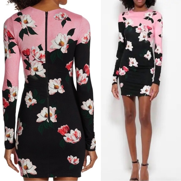 Alice + Olivia Delora Floral Minidress in After Dark Dress - Picture 1 of 15